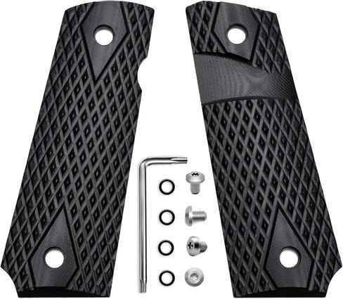 Guuun 1911 Slim Grips G10 Full Size Ambi Safety Cut Big Scoop Diamond Texture in Saudi Arabia