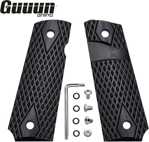 Guuun 1911 Slim Grips G10 Full Size Ambi Safety Cut Big Scoop Diamond Texture in Saudi Arabia
