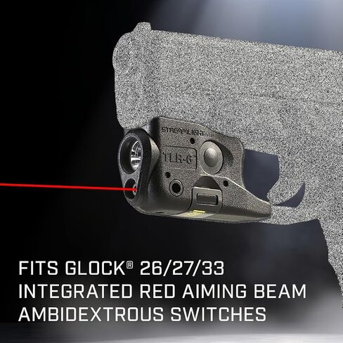 Streamlight 69272 TLR-6 ضوء سلاح تكتيكي 100 لومن مع ليزر أحمر متكامل مصمم حصريًا وحصريًا لغلوك 26/27/28/33/39، أسود in Kuwait