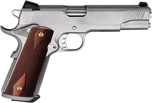 مقابض خشبية رائعة من عام 1911 بالحجم الكامل، قطع Magwell مع شعار الولايات المتحدة الوطني، تتضمن براغي نحاسية، قطع أمان Ambi in Kuwait