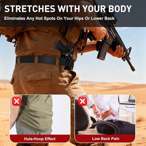 Conceal Carry Belt for Men - 1.5" EDC CCW Nylon Gun Belts for Mens- Hybrid Design Rigid Gear Support & Flexible Comfort in Saudi Arabia