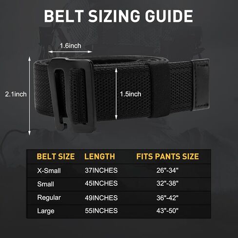 Conceal Carry Belt for Men - 1.5" EDC CCW Nylon Gun Belts for Mens- Hybrid Design Rigid Gear Support & Flexible Comfort in Saudi Arabia