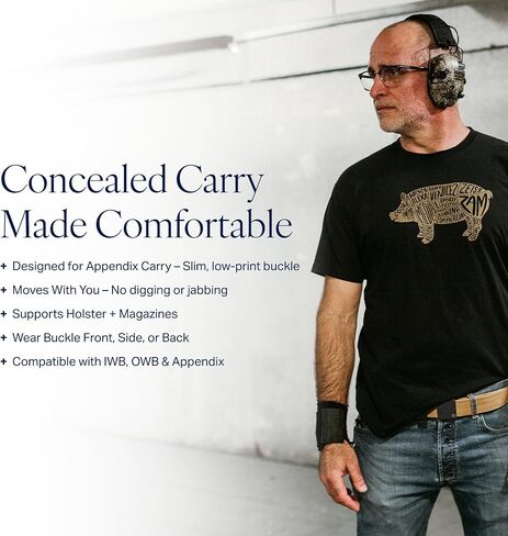 Nexbelt EDC Tactical Ratchet Belt – 1.5" Black Nylon, Quick-Release, Adjustable for Appendix Carry, Fits Up to 50" Waist in Kuwait