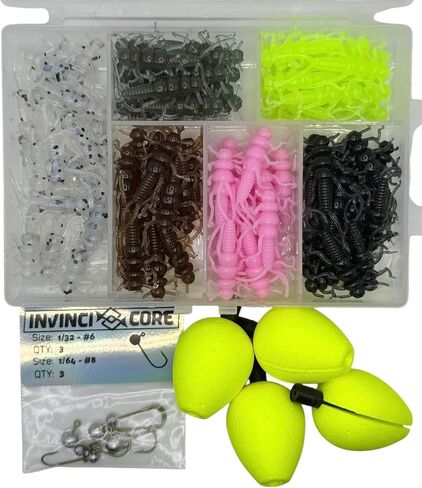 Creek BugZ 101-Piece Stonefly Fishing Lure Kit - 1.375" Crappie Trout Panfish Bait Set with Jig Heads, Hi-Viz Floats & Tackle Box in Saudi Arabia