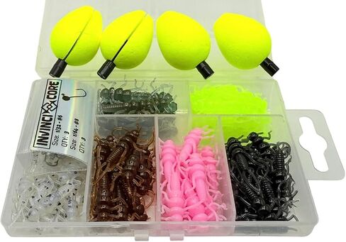 Creek BugZ 101-Piece Stonefly Fishing Lure Kit - 1.375" Crappie Trout Panfish Bait Set with Jig Heads, Hi-Viz Floats & Tackle Box in Saudi Arabia