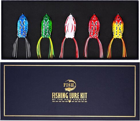 5PCS Frog Lures for TopWater Bass Fishing Lures,Freshwater and Saltwater Fishing Gear Kit for 2025 Xmas Surprise Gift in Kuwait