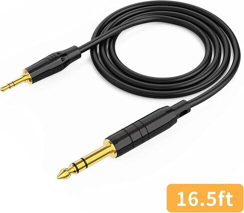 CableCreation 1/8 إلى 1/4 كابل ستيريو 3.3 قدم، 6.35 مم 1/4 بوصة ذكر إلى 3.5 مم 1/8 بوصة ذكر صوت TRS ثنائي الاتجاه سلك جيتار Aux لأجهزة الكمبيوتر المحمول وأجهزة المسرح المنزلي ولوحة المفاتيح البيانو ومكبر الصوت ومكبرات الصوت in Saudi Arabia