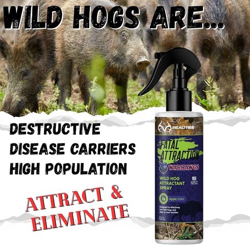 Zone Realtree Warhawgs Wild Hog Attractant Spray – Apple Corn Sugar Scent Hog Lure with Fish Oil – Feral Hog Boar Sow Attractant for Hunting Bait Sites Feeders – Long Range Scent Bomb in Saudi Arabia
