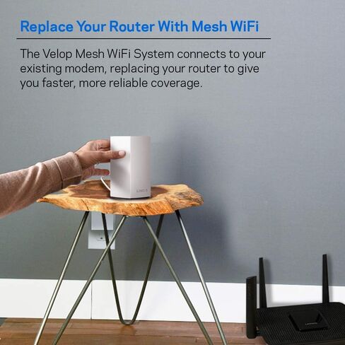 Linksys WHW0102 Velop Whole Home Smart Mesh Wi-Fi System with 2-Port Gigabit Ethernet 2 Pack, White (Renewed) in Kuwait