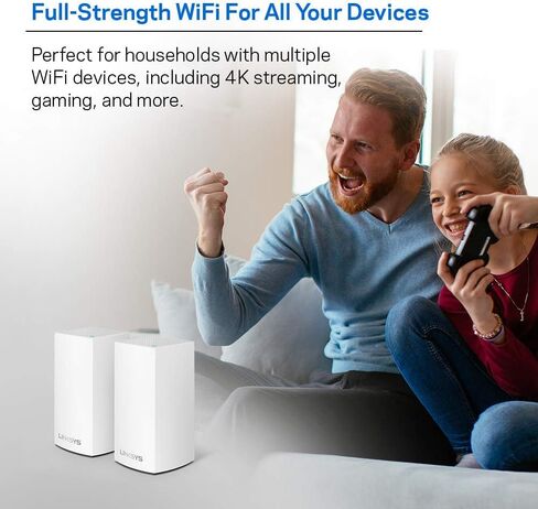 Linksys WHW0102 Velop Whole Home Smart Mesh Wi-Fi System with 2-Port Gigabit Ethernet 2 Pack, White (Renewed) in Kuwait