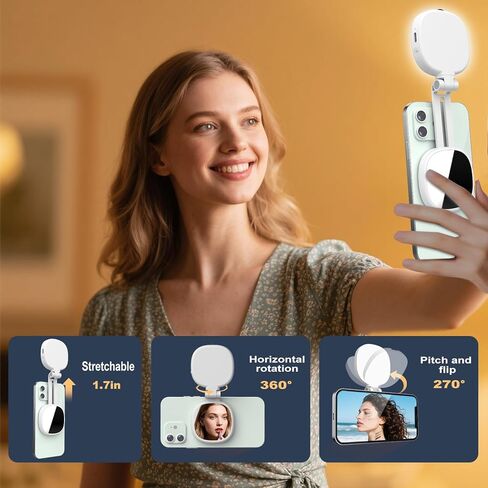 ضوء سيلفي مغناطيسي، ضوء هاتف متوافق مع MagSafe iPhone وAndroid، ضوء حلقة LED محمول لصور السيلفي/التصوير الفوتوغرافي/تسجيل الفيديو/TikTok/Vlog/مكالمات التكبير/المؤتمرات/المكياج (أبيض) in Kuwait