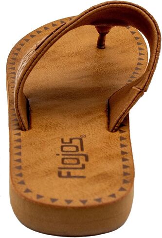 Flojos Women's Grace Flat Sandal, Black/TAN, 7 in Kuwait