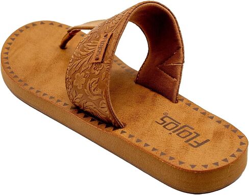 Flojos Women's Grace Flat Sandal, Black/TAN, 7 in Kuwait