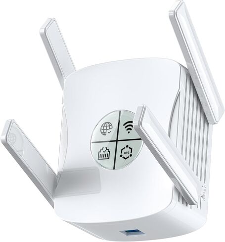 موسع نطاق WiFi 6 2026، معزز إشارة موسع WiFi مع منفذ جيجابت إيثرنت، نطاق مزدوج 2.4G&5.8G مكرر الإنترنت يغطي ما يصل إلى 12000 قدم، سرعة أسرع وغطاء أوسع، إعداد سهل in Kuwait