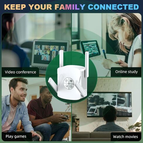 موسع نطاق WiFi 6 2026، معزز إشارة موسع WiFi مع منفذ جيجابت إيثرنت، نطاق مزدوج 2.4G&5.8G مكرر الإنترنت يغطي ما يصل إلى 12000 قدم، سرعة أسرع وغطاء أوسع، إعداد سهل in Kuwait