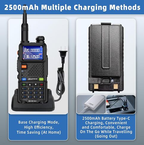 BAOFENG UV-10R MAX Ham Radio Handheld 10W Long Range Tactical NOAA Weather 999CH Rechargeable Walkie Talkies for Adults,Survival Gear, with 2500mAh Battery,Type-C Charging,2 Pack in Saudi Arabia