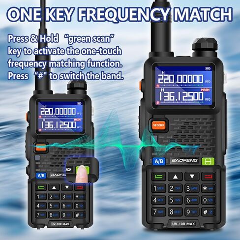 BAOFENG UV-10R MAX Ham Radio Handheld 10W Long Range Tactical NOAA Weather 999CH Rechargeable Walkie Talkies for Adults,Survival Gear, with 2500mAh Battery,Type-C Charging,2 Pack in Saudi Arabia