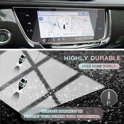 واقي شاشة CDEFG غير لامع مضاد للوهج لسيارة Cadillac XT5 XT6، شاشة لمس 8 بوصة، لسيارة Cadillac XT5 (2017-2025)/Cadillac XT6 (2020-2025) غطاء شاشة إكسسوارات مضاد لبصمات الأصابع صلابة 9H in Saudi Arabia
