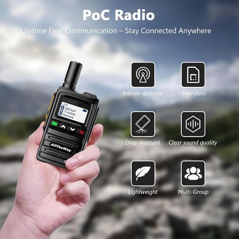 Lifetime Free Global Rapid Walkie Talkies Unlimited Range Nationwide 4G PoC Radio Long Distance Two Way Radio for Family, Logistic Company and Work Team(4 Pack with SIM Cards) in Saudi Arabia