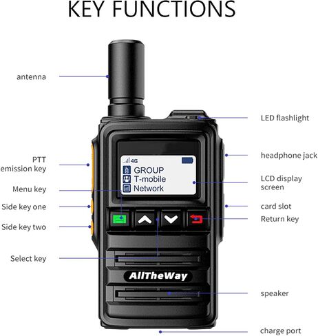Lifetime Free Global Rapid Walkie Talkies Unlimited Range Nationwide 4G PoC Radio Long Distance Two Way Radio for Family, Logistic Company and Work Team(4 Pack with SIM Cards) in Saudi Arabia