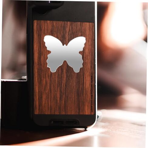 Gadpiparty 5pcs Self-Adhesive Mini Mirror Decals for Smartphone Butterfly Shape Mirror Sticker Portable Makeup Stick Phone Back Phone Charm in Saudi Arabia