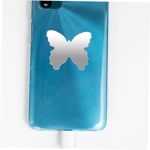 Gadpiparty 5pcs Self-Adhesive Mini Mirror Decals for Smartphone Butterfly Shape Mirror Sticker Portable Makeup Stick Phone Back Phone Charm in Saudi Arabia