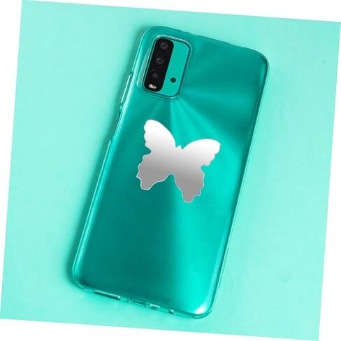 STOBOK 5pcs Mini Butterfly Shaped Self-Adhesive Mirror Decals for Phone Back Reflection for Makeup Decorative Butterfly Charms in Saudi Arabia