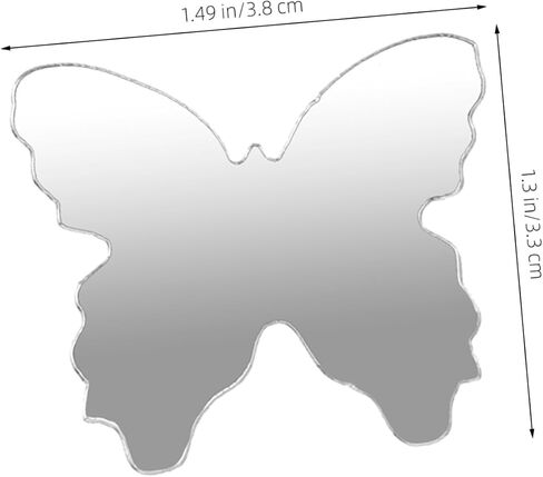 STOBOK 5pcs Mini Butterfly Shaped Self-Adhesive Mirror Decals for Phone Back Reflection for Makeup Decorative Butterfly Charms in Saudi Arabia