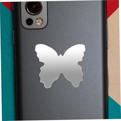 STOBOK 5pcs Mini Butterfly Shaped Self-Adhesive Mirror Decals for Phone Back Reflection for Makeup Decorative Butterfly Charms in Saudi Arabia