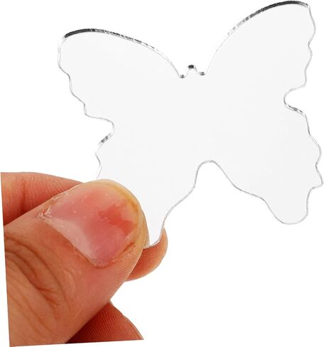 STOBOK 5pcs Mini Butterfly Shaped Self-Adhesive Mirror Decals for Phone Back Reflection for Makeup Decorative Butterfly Charms in Saudi Arabia