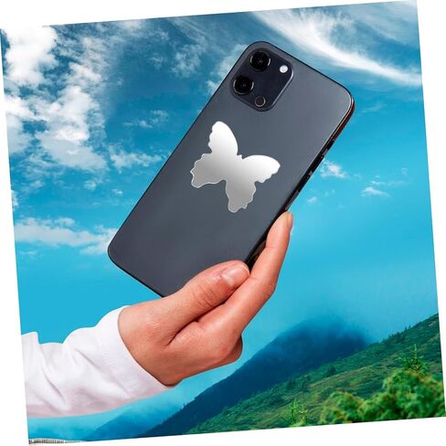 STOBOK 5pcs Mini Butterfly Shaped Self-Adhesive Mirror Decals for Phone Back Reflection for Makeup Decorative Butterfly Charms in Saudi Arabia