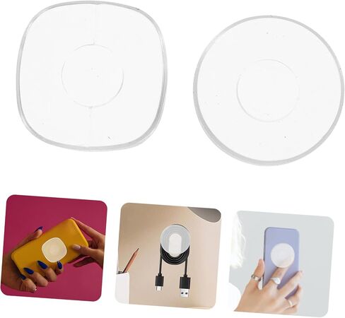 TEHAUX 6pcs Nano Non- Adhesive Pads Traceless Transparent Phone Holder for Home Office Multi-Functional Sticky Grippers for Organizing Cables and Items Square Round in Saudi Arabia
