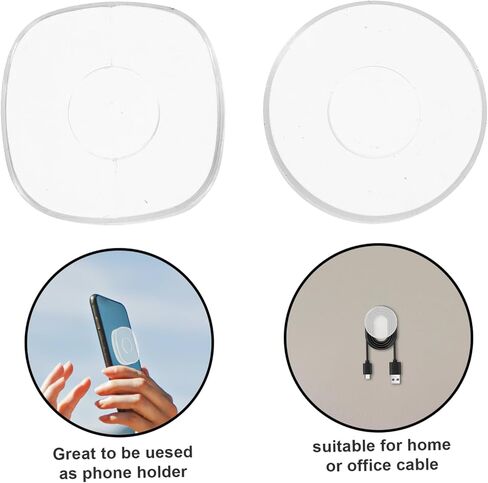 TEHAUX 6pcs Nano Non- Adhesive Pads Traceless Transparent Phone Holder for Home Office Multi-Functional Sticky Grippers for Organizing Cables and Items Square Round in Saudi Arabia
