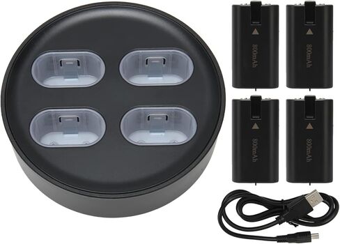 Fast Charging Controller Battery Packs, 4 x 800mAh Rechargeable Battery Pack Charger Station with LED Indicators for Xbox One S X in Saudi Arabia