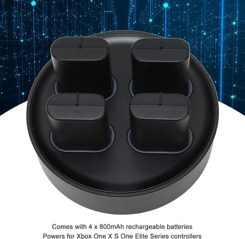 Fast Charging Controller Battery Packs, 4 x 800mAh Rechargeable Battery Pack Charger Station with LED Indicators for Xbox One S X in Saudi Arabia