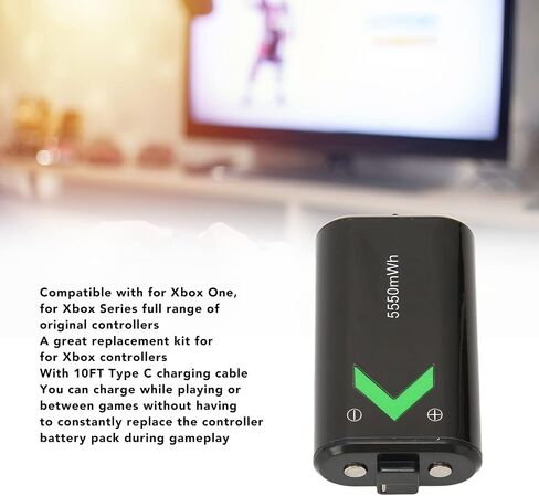 Fast Charging 5550mAh Controller Battery Packs for Xbox One for Xbox Series, Rechargeable Battery Pack with 10FT Type C Charging Cable in Saudi Arabia