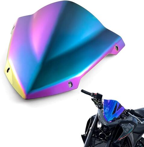 Evomosa Motorcycle Windshield Windscreen Sports Visor Fits for MT-03 MT03 MT-25 MT25 2013 2020 2021 20-21 (Black) in Saudi Arabia