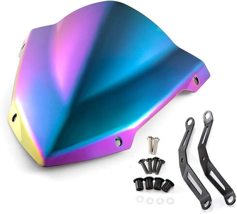 Evomosa Motorcycle Windshield Windscreen Sports Visor Fits for MT-03 MT03 MT-25 MT25 2013 2020 2021 20-21 (Black) in Saudi Arabia