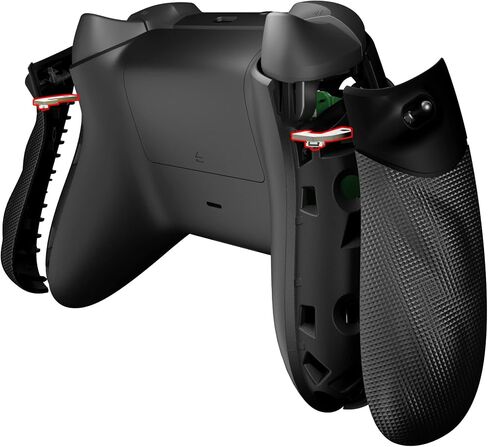 eXtremeRate Flexor Clicky Rubberized Side Rail Grips Trigger Stop Kit for Xbox Series X & S Controller, Ergonomic Trigger Stopper Handle Grips for Xbox Core Controller - Diamond Textured Scarlet Red in Saudi Arabia