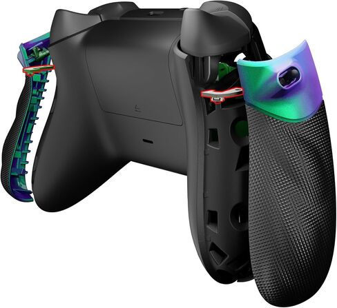 eXtremeRate Flexor Clicky Rubberized Side Rail Grips Trigger Stop Kit for Xbox Series X & S Controller, Ergonomic Trigger Stopper Handle Grips for Xbox Core Controller - Diamond Textured Scarlet Red in Saudi Arabia