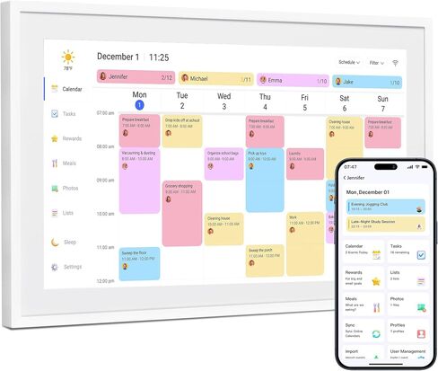Dragon Touch 10.1-inch Digital Calendar Wall & Desk Chore Chart with Dual Swappable Snap Frames Smart Family Planner, Digital Picture Frame for Mom, Women, Christmas & Weddings in Saudi Arabia