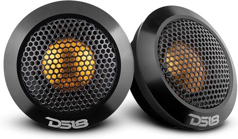 DS18 DTX 2.2 بوصة مكبر صوت على شكل قبة من التيتانيوم مع هيكل من الألومنيوم - جودة صوت 60 وات ذروة 4 أوم مغناطيس نيوديميوم (2 مكبرات صوت) (متجدد) in Saudi Arabia