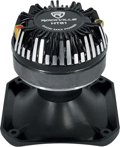 Rockville HT81 240W Titanium Tweeter 8 Ohm Compressor Driver، حساسية عالية، حامل ضحل، تردد واسع، مثالي لأنظمة صوت السيارة ودي جي in Saudi Arabia