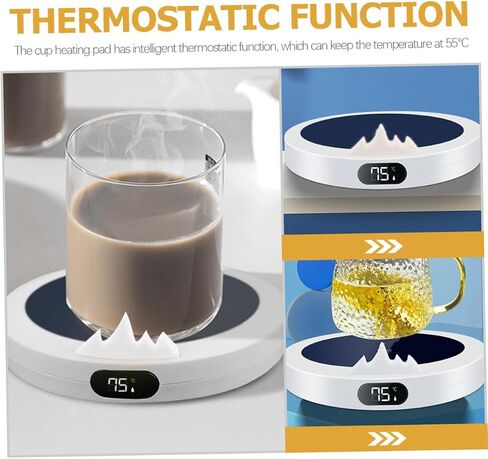 Cabilock USB Desk Cup Warmer with Constant Temperature Non Slip Base Coffee Mug Heater Pad for Home Office Dorm Automatic Hour Shut Off Milk and Beverage Warmer White USB Without Adapter in Saudi Arabia