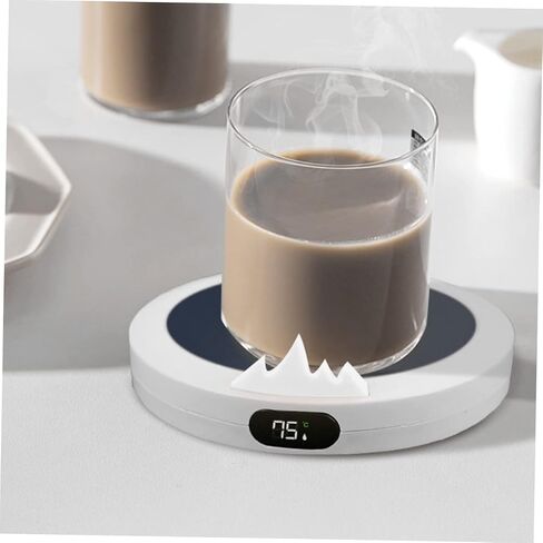 Cabilock USB Desk Cup Warmer with Constant Temperature Non Slip Base Coffee Mug Heater Pad for Home Office Dorm Automatic Hour Shut Off Milk and Beverage Warmer White USB Without Adapter in Saudi Arabia