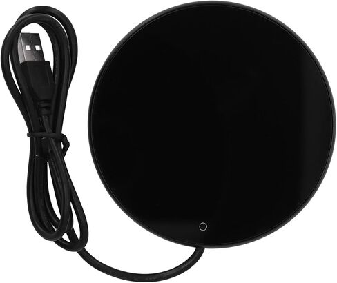Sanpyl المنزل مكتب القهوة القدح دفئا 55 درجة مئوية درجة حرارة ثابتة USB شمعة دفئا مادة سبائك الألومنيوم (أسود) in Saudi Arabia