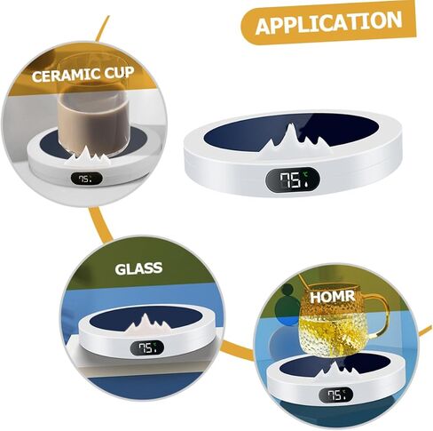 Cabilock USB Desk Cup Warmer with Constant Temperature Non Slip Base Coffee Mug Heater Pad for Home Office Dorm Automatic Hour Shut Off Milk and Beverage Warmer White USB Without Adapter in Saudi Arabia