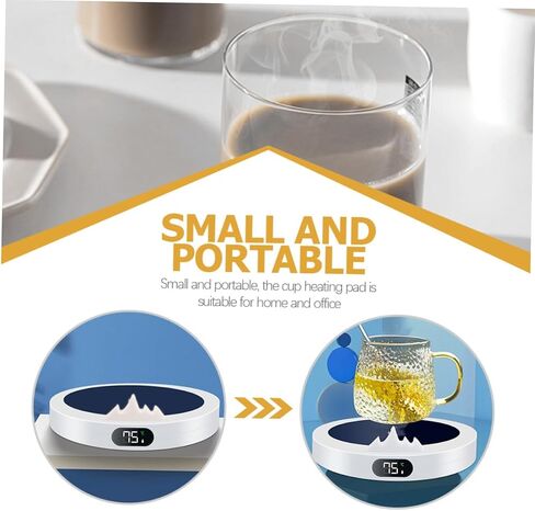 Cabilock USB Desk Cup Warmer with Constant Temperature Non Slip Base Coffee Mug Heater Pad for Home Office Dorm Automatic Hour Shut Off Milk and Beverage Warmer White USB Without Adapter in Saudi Arabia