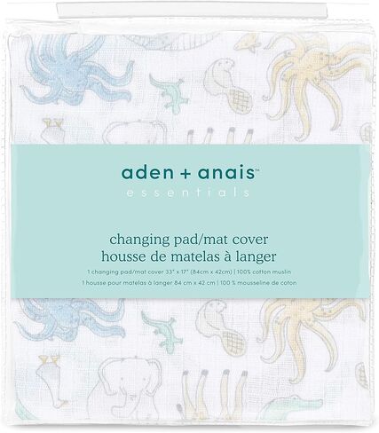 aden + anais Essentials Changing Pad Cover, 100% Cotton Muslin, Super Soft & Breathable, Tailored Snug Fit, Single, Farm to Table - Avocados in Saudi Arabia