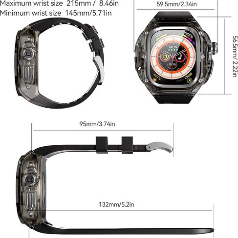 حافظة لساعة Apple Watch Ultra 3/2/1 مقاس 49 مم [تصميم مفتوح بنقرة واحدة] [إطار داخلي من سبائك الألومنيوم] [مقاوم للصدمات من الدرجة العسكرية] غطاء فاخر ومتين مع حزام لساعة Apple 49 مم (أسود إجمالي) in Kuwait